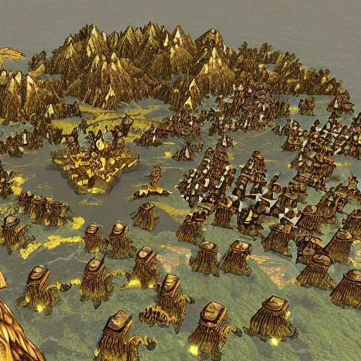 Image similar to photo taken of an epic intricate, ultra detailed great dwarven migration to the land of the rising sun