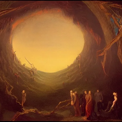 Image similar to Dante's First Circle of Hell: Limbo, in the style of Thomas Cole