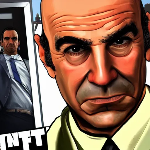 Image similar to Lalo Salamanca from Better Call Saul as a GTA character portrait, Grand Theft Auto, GTA cover art