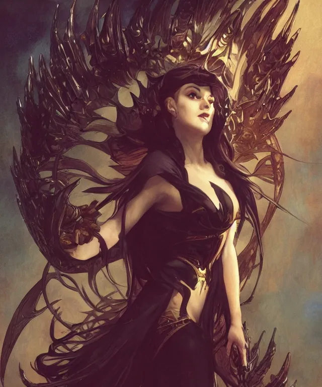 Image similar to Albedo as Lucifer morningstar, very detailed, digital art, trending on artstation, concept art, smooth, illustration, art by artgerm and greg rutkowski and alphonse mucha and J. C. Leyendecker and Edmund Blair Leighton and Katsuhiro Otomo and Geof Darrow and Phil hale and Ashley wood and Ilya repin and Charlie Bowater