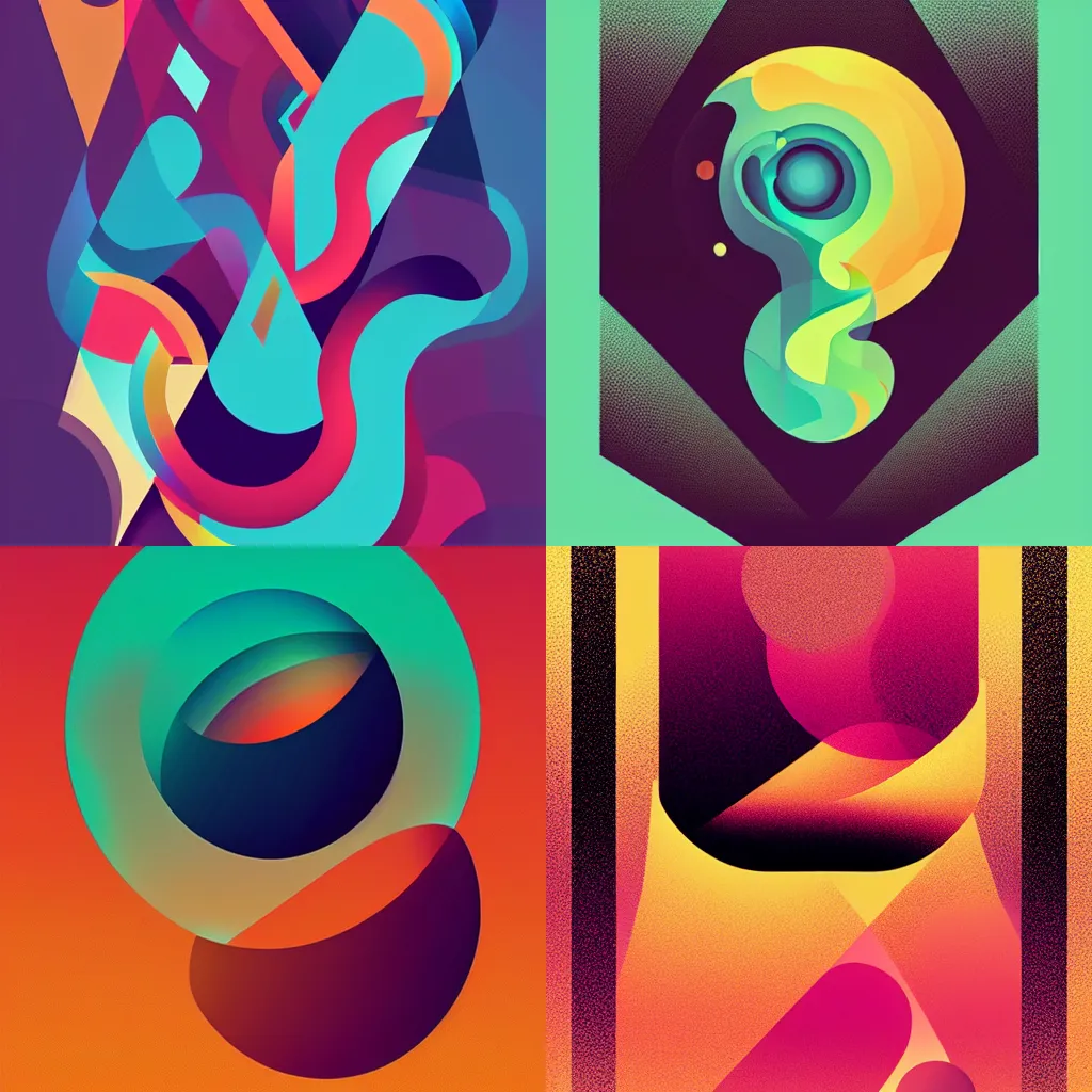 Prompt: abstract shapes by petros afshar, vector, illustration, soft gradients, very detailed