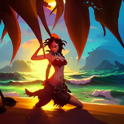 Image similar to jack the pirate mermaid on sea of thieves game avatar hero, behance hd by jesper ejsing, by rhads, makoto shinkai and lois van baarle, ilya kuvshinov, rossdraws global illumination, illustration, art by ilya kuvshinov and gustav klimt