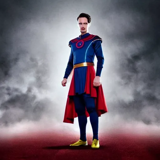 Prompt: conceptual football uniform with doctor strange outfit design, photography, filmic, cinematic, glamor shot
