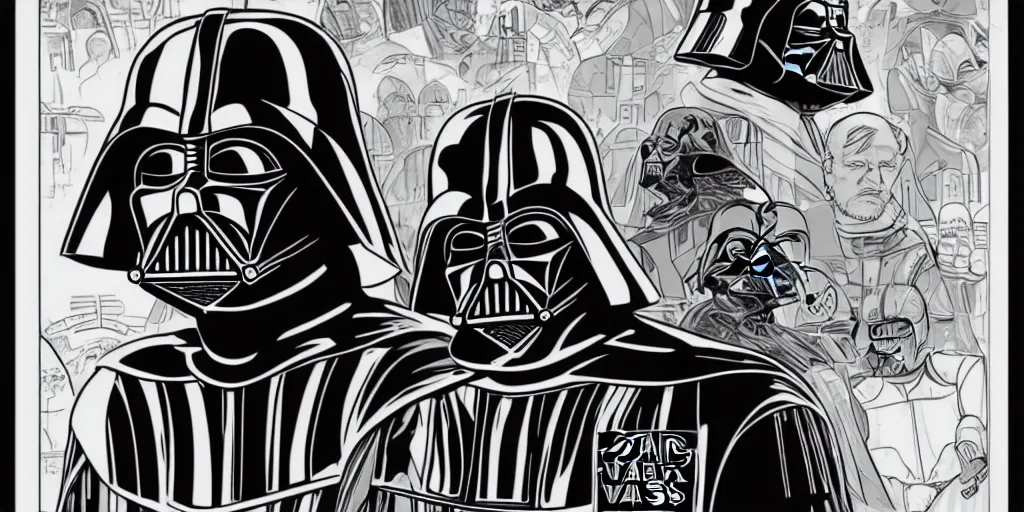 Image similar to portrait of darth vader, by laurie greasley