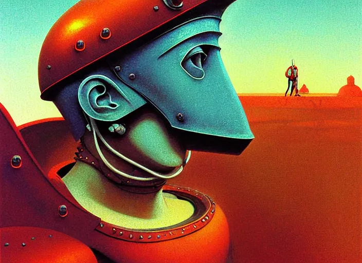 Image similar to beautiful extreme closeup photo in style of frontiers rendered in octane 3d of medieval knights in motorcycle helmets play soccer in amphitheater , fashion magazine September retrofuturism edition, , Edward Hopper and James Gilleard, Zdzislaw Beksinski, Steven Outram, highly detailedrich deep colors. rich deep colors. Beksinski painting, art by Takato Yamamoto. masterpiece. rendered in blender, ultra realistic, smooth shading, ultra detailed, high resolution, cinematic, unreal 6