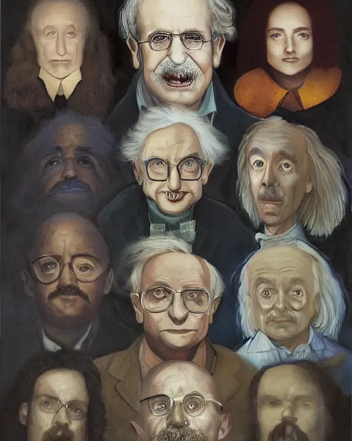 Image similar to Portrait Isaac Newton Stephen Hawking Albert Einstein by charlie bowater elina brotherus greg rutkowski Dan Witz paul klee jamie wyeth victo ngai