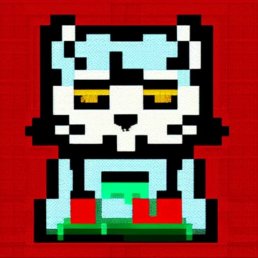 Prompt: cat in pixel art gameboy