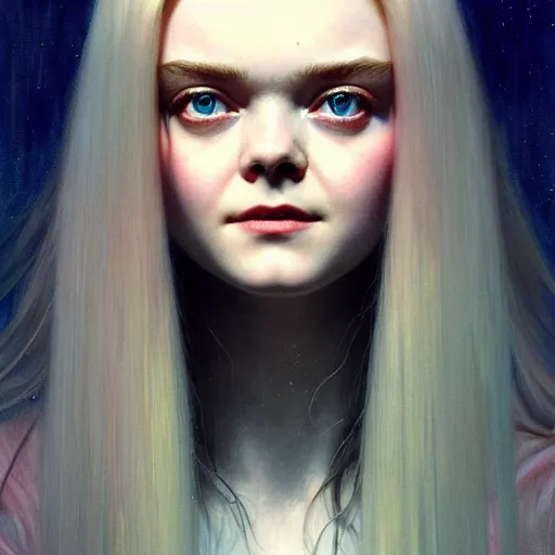 Prompt: symmetry!! portrait of elle fanning in prey in the world of bruce pennington, horror, fashion, dark!! intricate, elegant, highly detailed, digital painting, artstation, concept art, smooth, sharp focus, illustration, art by artgerm and greg rutkowski and alphonse mucha