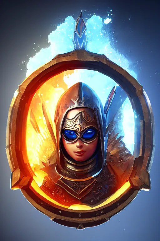 Image similar to shield fantasy epic legends game icon stylized digital illustration radiating a glowing aura global illumination ray tracing hdr fanart arstation by ian pesty and katarzyna da „ bek - chmiel