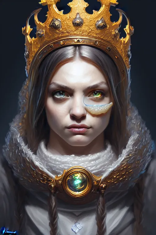 Image similar to highly detailed portrait of a minion, ornate crown, beautiful symmetrical face, glowing skin, digital painting, artstation, concept art, smooth, clear focus, illustration, greg rutkowski, artgerm, global lighting, detailed and fantasy