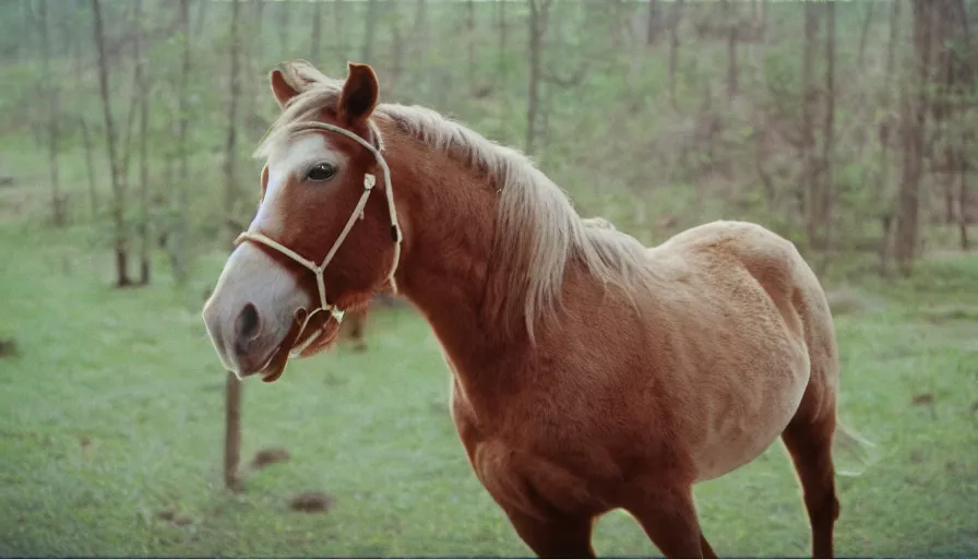 Image similar to 7 0 s movie still of a horse made of moth, cinestill 8 0 0 t 3 5 mm eastmancolor, heavy grain, high quality, high detail