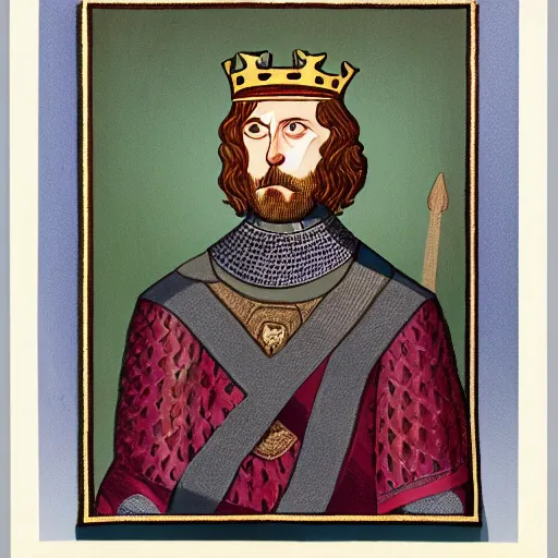 Image similar to portrait of king richard the lionheart, by ed emswhiller