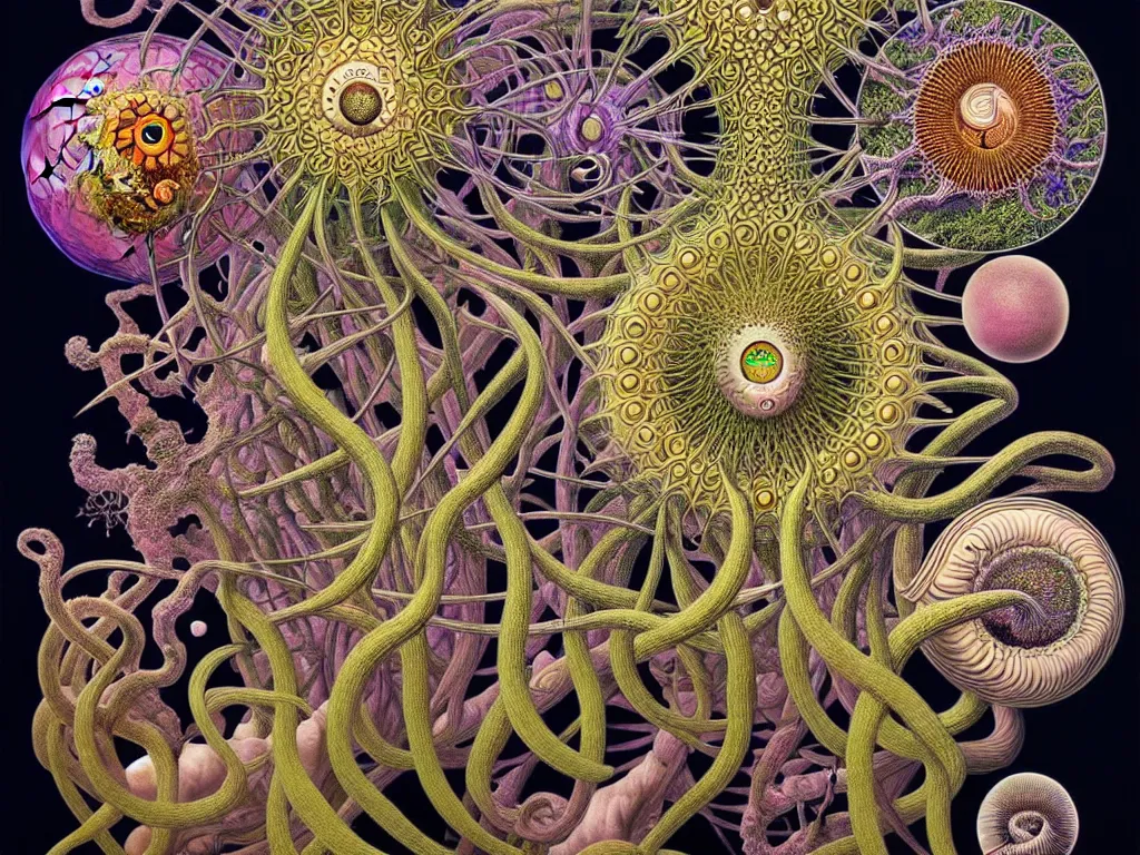 Image similar to neo surrealism, art by ernst haeckel and daniel martin diaz