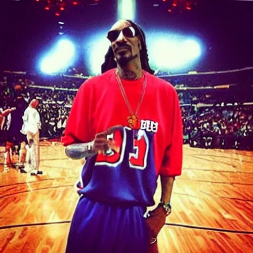 Image similar to “ snoop dogg in space jam, basketball, hero, blunt ”