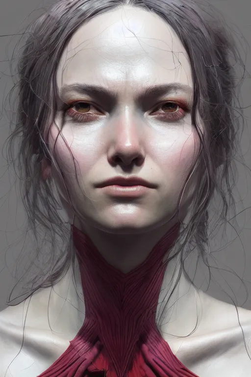 Image similar to Wanda Maximoff, au naturel, hyper detailed, digital art, trending in artstation, cinematic lighting, studio quality, smooth render, unreal engine 5 rendered, octane rendered, art style by klimt and nixeu and ian sprigger and wlop and krenz cushart