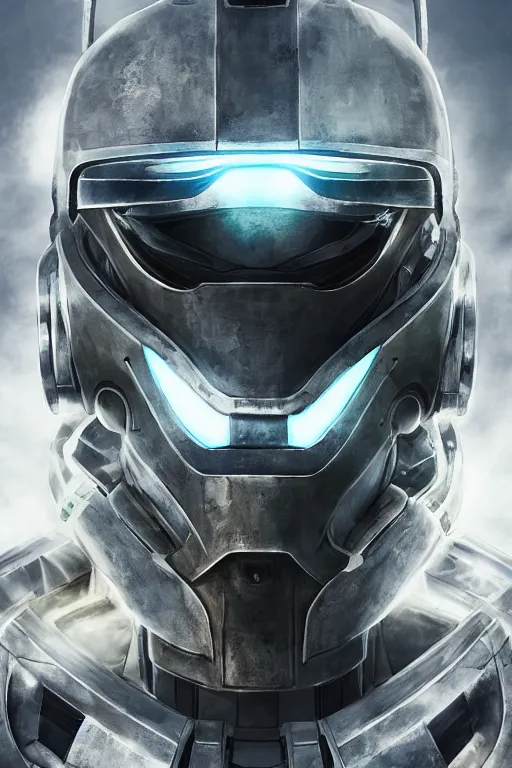 Image similar to robot ninja mask helmet halo master chief radiating a glowing aura global illumination ray tracing hdr fanart arstation by ian pesty and katarzyna da „ bek - chmiel