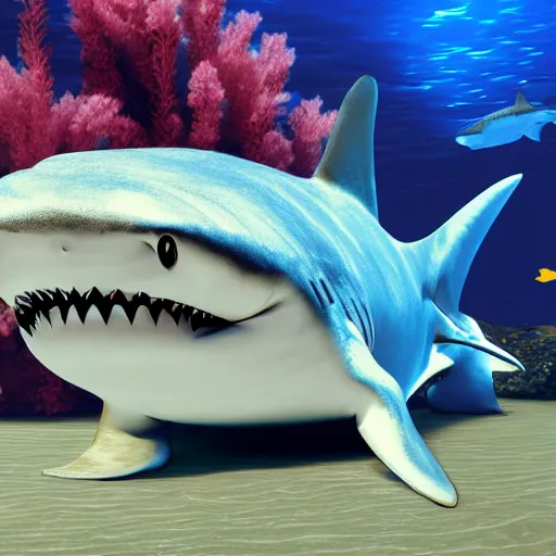 Prompt: shark anthony, in the style of fvckrender, ultra super mega photorealistic, portrait, unreal engine 5, aquarium,