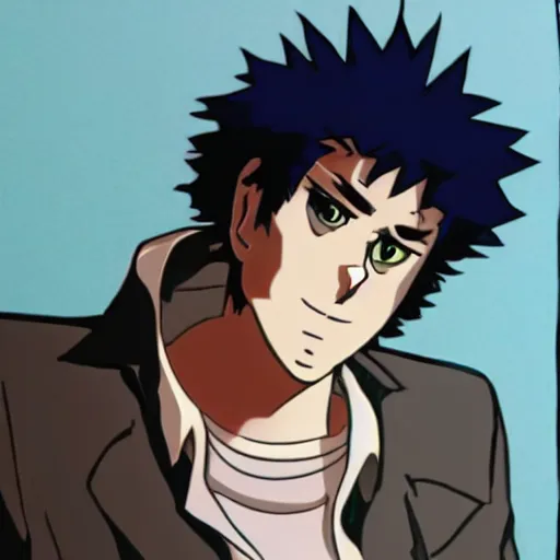 Image similar to Bandaged Spike Spiegel bebop wakes up from hospital in the style of the Cowboy Bebop