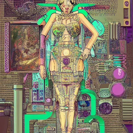 Prompt: a diagram of a fairy body with various parts, cyberpunk art by eduardo paolozzi, behance contest winner, computer art, greeble, steampunk, poster art, glyphs