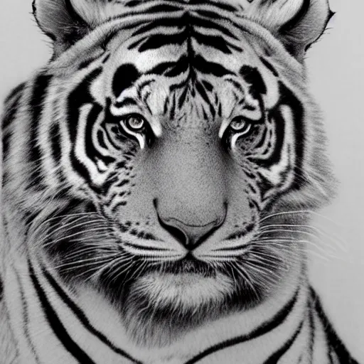 pencil drawing of a tiger face