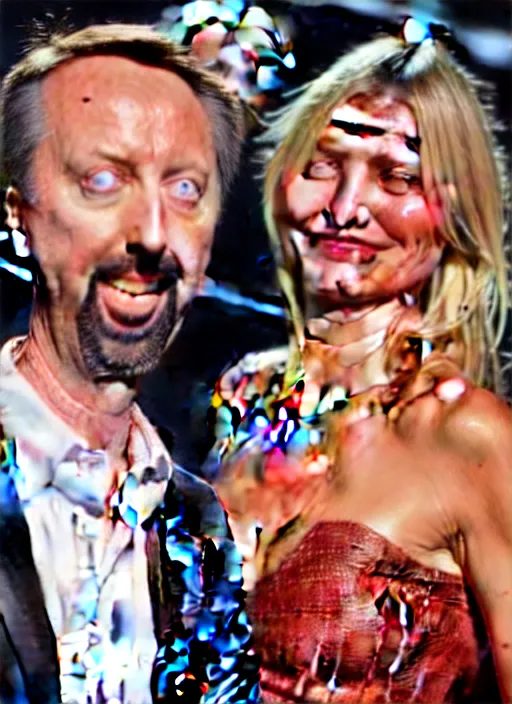 Image similar to tom green and cameron diaz at the mtv music awards, ultra realistic