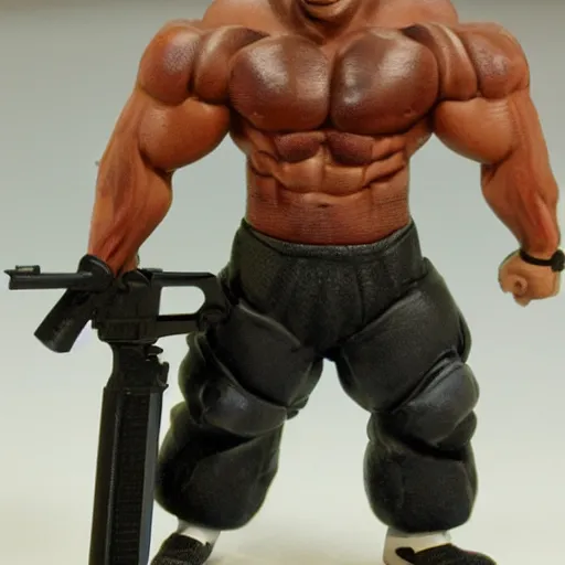 Image similar to gk chesteron with big muscles and a shotgun