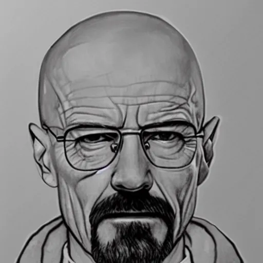 Prompt: pencil sketch of walter white