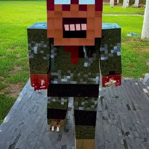 Prompt: Minecraft zombie in real life