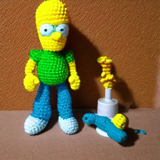 Prompt: Bart Simpson amigurumi, 3D