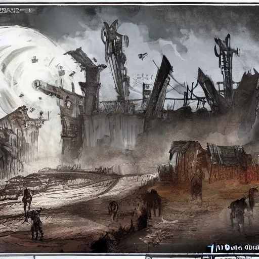 Image similar to the old world is dying and the new world struggles to be born, concept art