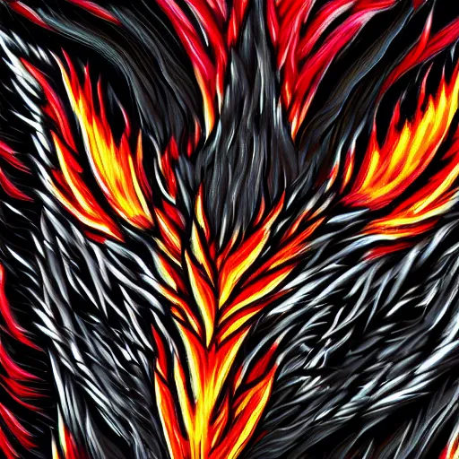 Image similar to close up of flamming fire dragon digital art