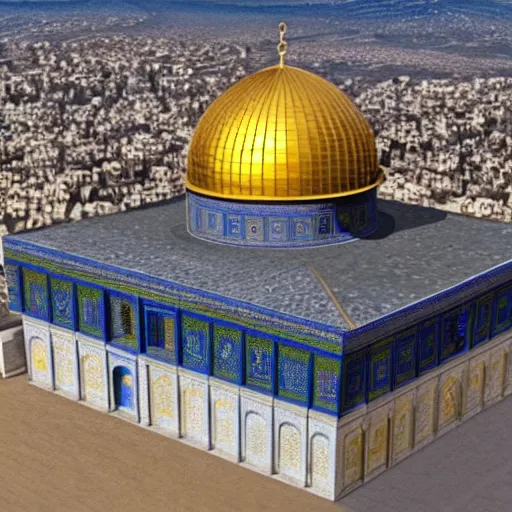 Image similar to Dome of the Rock Cinematic, ultra-detailed, ultra-realistic, realism, ambient light