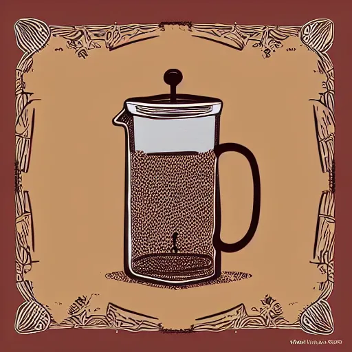 Image similar to coffee french press line art vector hand drawn alexander babich