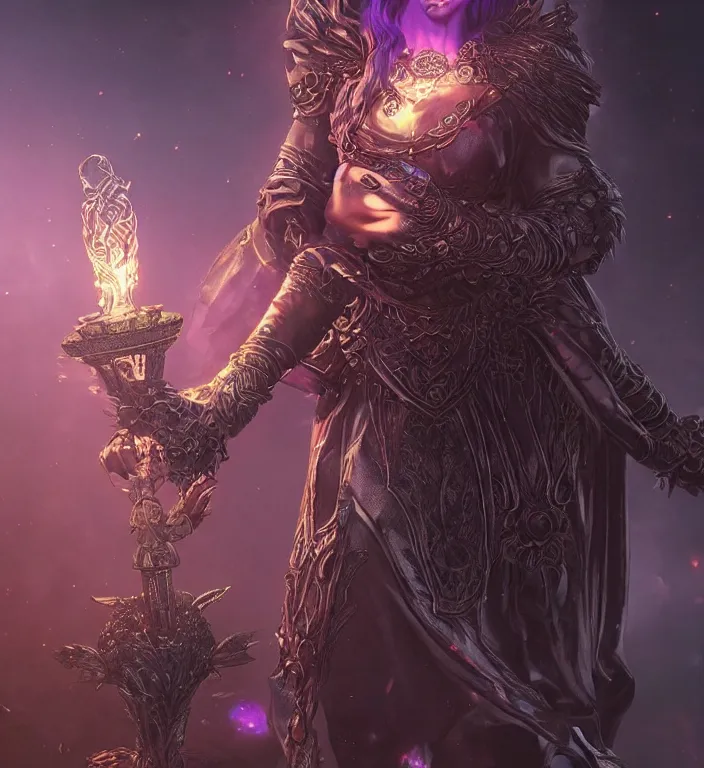 Image similar to unreal engine render + a goddess, tarot card, dark souls colour scheme, luminal, smooth, coherent, high detailed, kerem beyit, featured on artstation, instagram HD, unreal engine