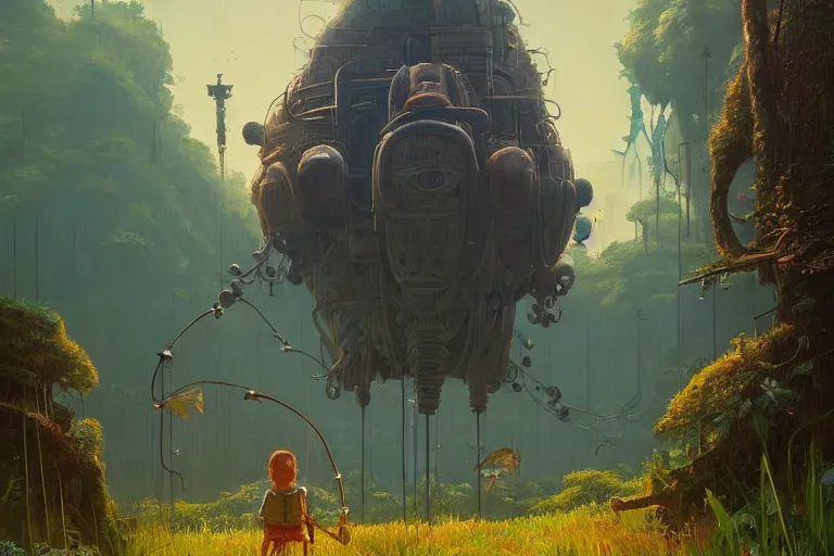 Prompt: #art #hyperreal #intricate dinotopia-botw-studio-ghibli-simon-stålenhag-moment, [32k hd]^10