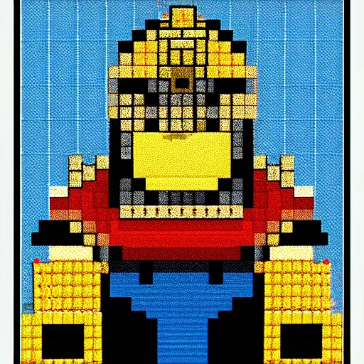 Image similar to 8 - bit pixel art of a knight