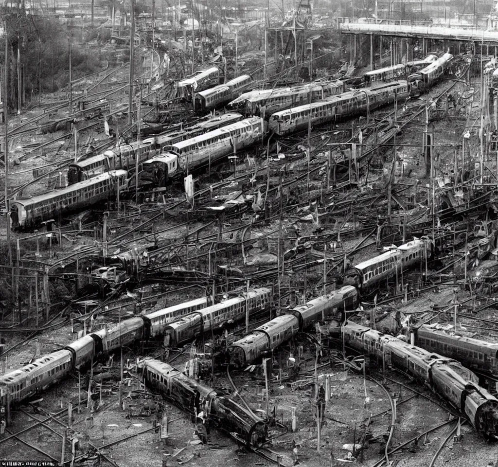 Image similar to the trains were still driven by criminals, all on day release in a semi - perpetual state of rehabilitation. a programme more punishing than prison itself, with fewer positive results and far worse conditions. on average three trains crashed each week, doing wonders for both the local newspapers and the betting industry