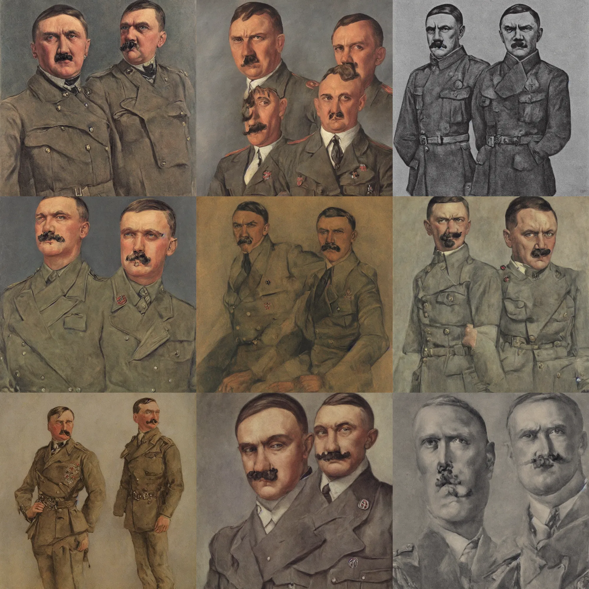 Prompt: portrait of gigachad by adolf hitler