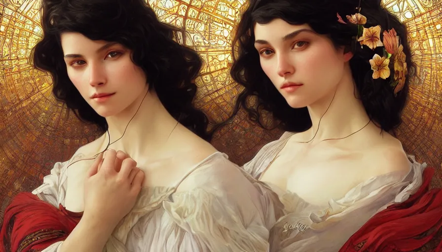 Image similar to perfectly-centered-Portrait of a most beautiful woman it the world, intricate, highly detailed, digital painting, artstation, concept art, smooth, sharp focus, illustration, Unreal Engine 5, 8K, art by artgerm and greg rutkowski and alphonse mucha