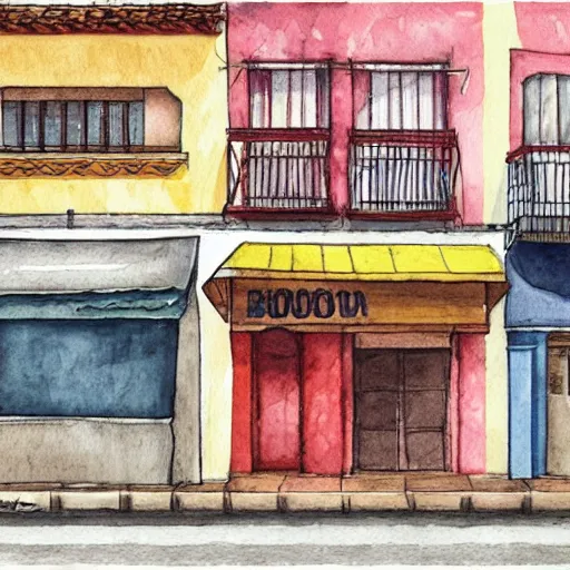 Prompt: boteco barzinho da esquina watercolor illustration