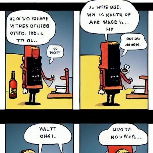 Image similar to “ dilbert comic struggling with alcoholism ”