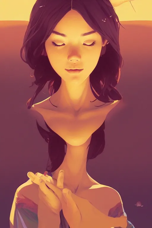 Prompt: single beautiful hermit in the desert, smooth face, centered median photoshop filter cutout vector behance hd by artgerm, jesper ejsing, by rhads, makoto shinkai and lois van baarle, ilya kuvshinov, rossdraws, illustration, art by ilya kuvshinov and gustav klimt