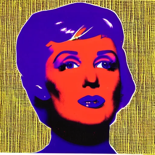Image similar to an Andy warhol painting of artificial intelligence generated art