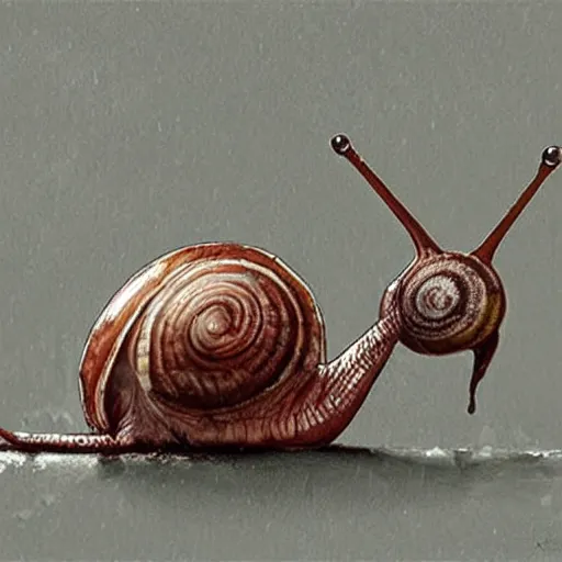 Prompt: Snail with umbrella to hide from the rain,photorealistic