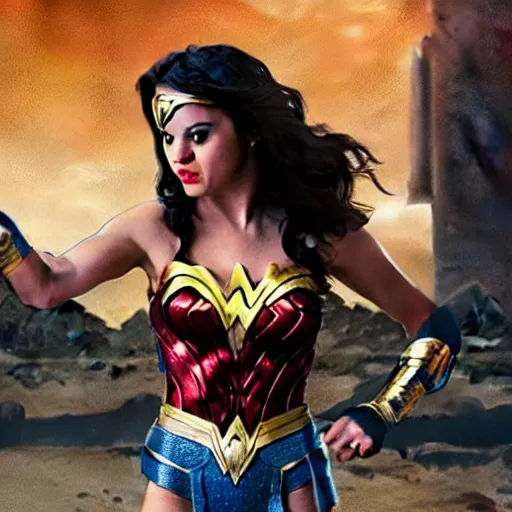 Prompt: wonder women starring Selena Gomez,