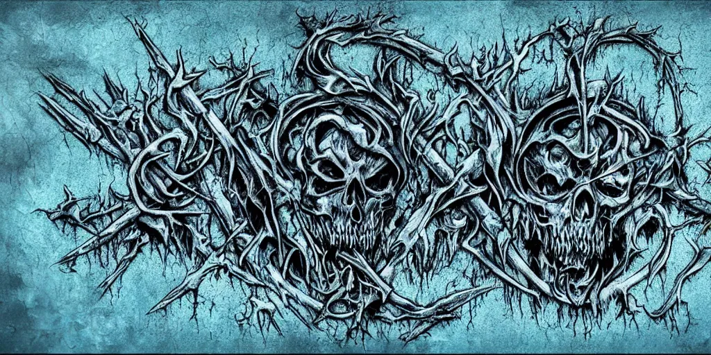 Image similar to cerulean death metal logo for the band subsumed, highly detailed! horror