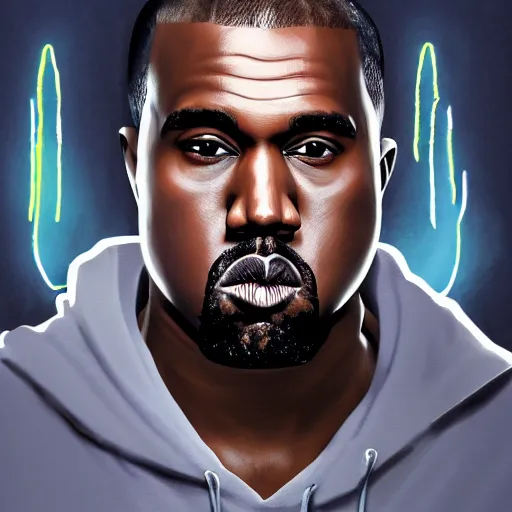 Prompt: Kanye West casting a white person spell, UHD, 4k, highly detailed, artstation