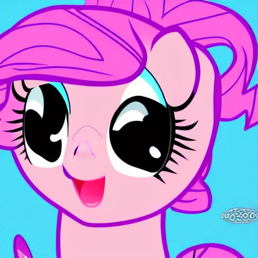 Prompt: Pinkie Pie, drawn by professional brony artist, show-accurate, vector graphics