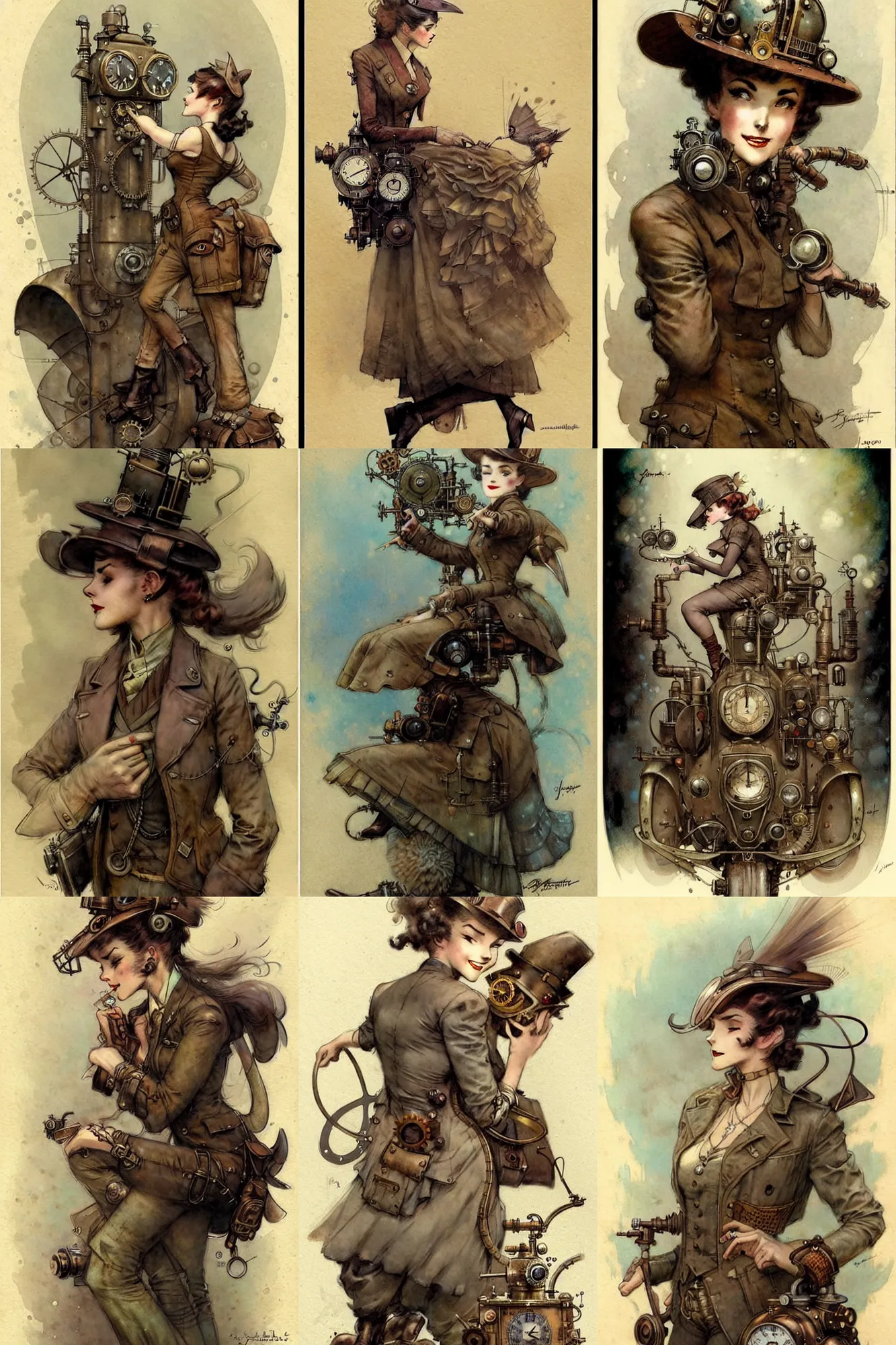 Prompt: ( ( ( ( ( 1 9 5 0 s steampunk cover art. muted colors. ) ) ) ) ) by jean - baptiste monge!!!!!!!!!!!!!!!!!!!!!!!!!!!