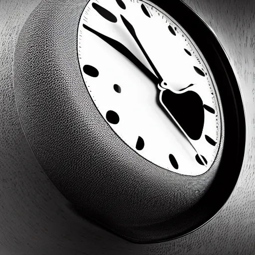 Image similar to hd ultra detailed a clock and an apple by tommy ingberg